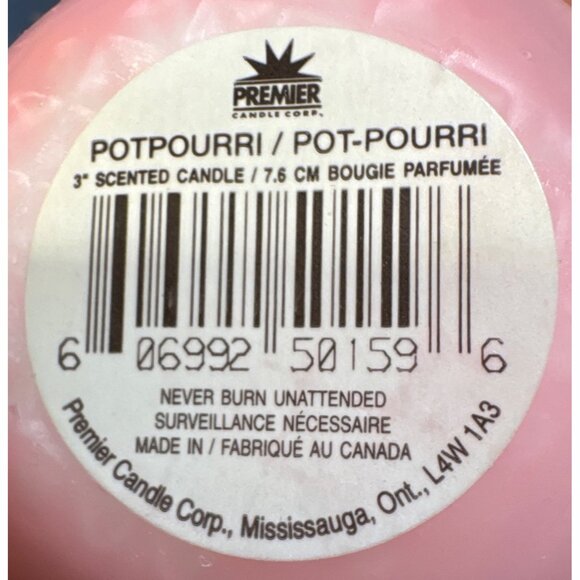 Scented Sphere Ball Candles 6 Pack 3" Premier Candle Potpourri Fragrance Canada - Picture 4 of 6